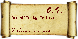 Orszáczky Indira névjegykártya